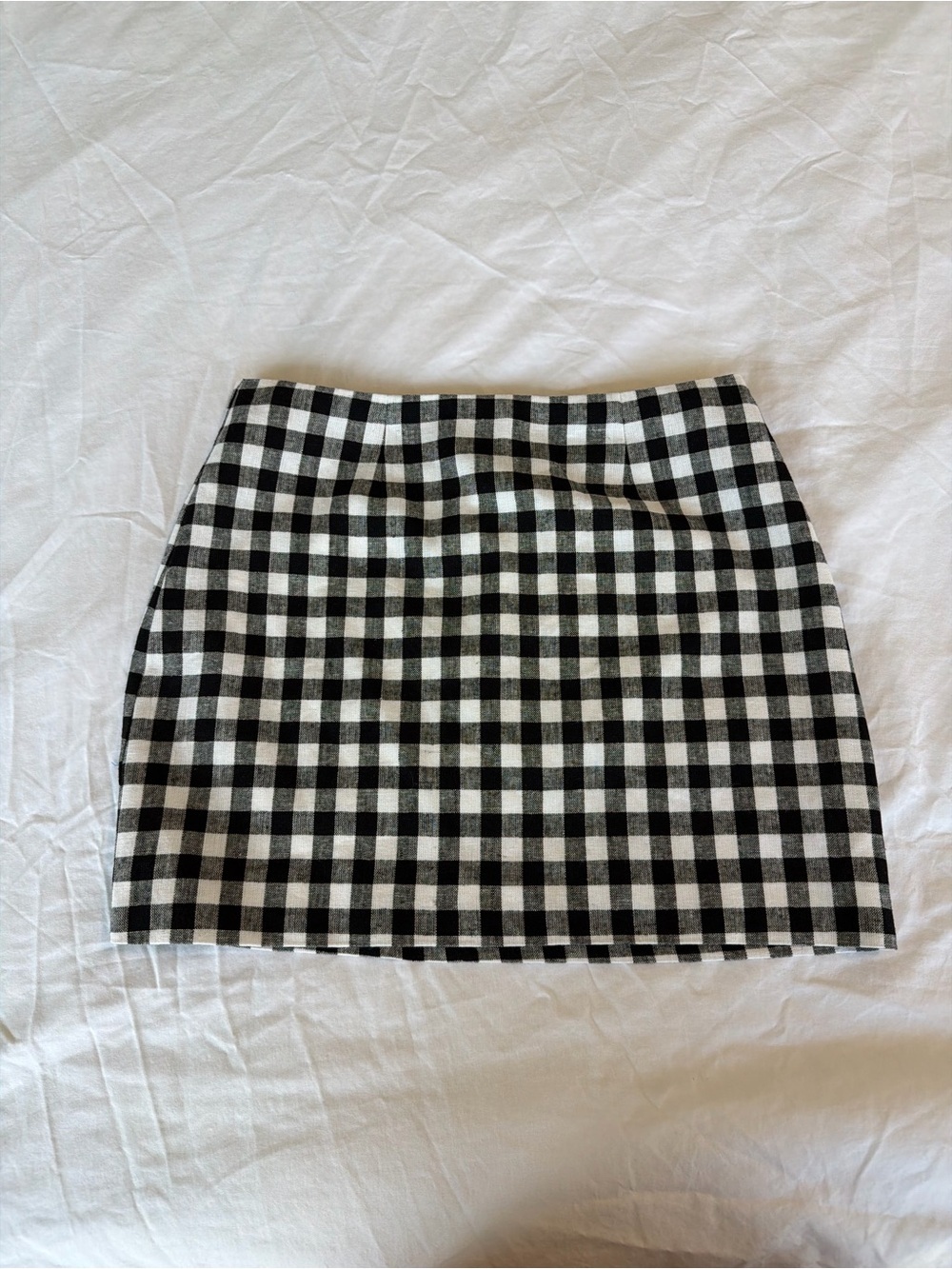 WAYF Summer Black and White Checkered Mini Skirt - Picture 2 of 4